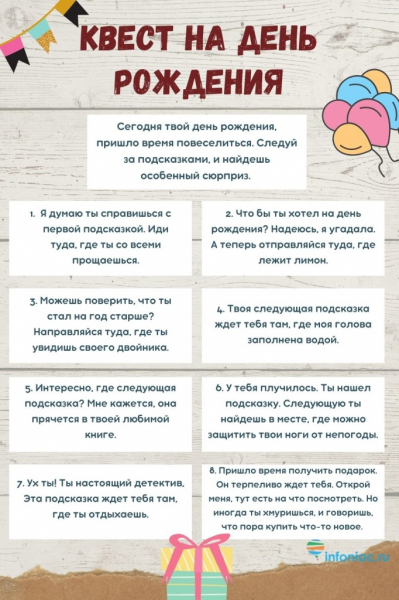 Квест по поиску подарка: как удивить любимого человека на день рождения